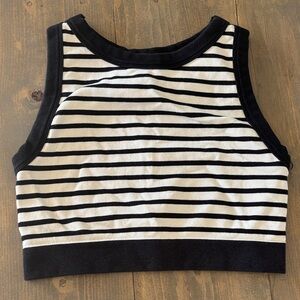 Aerie Striped crop lined tank